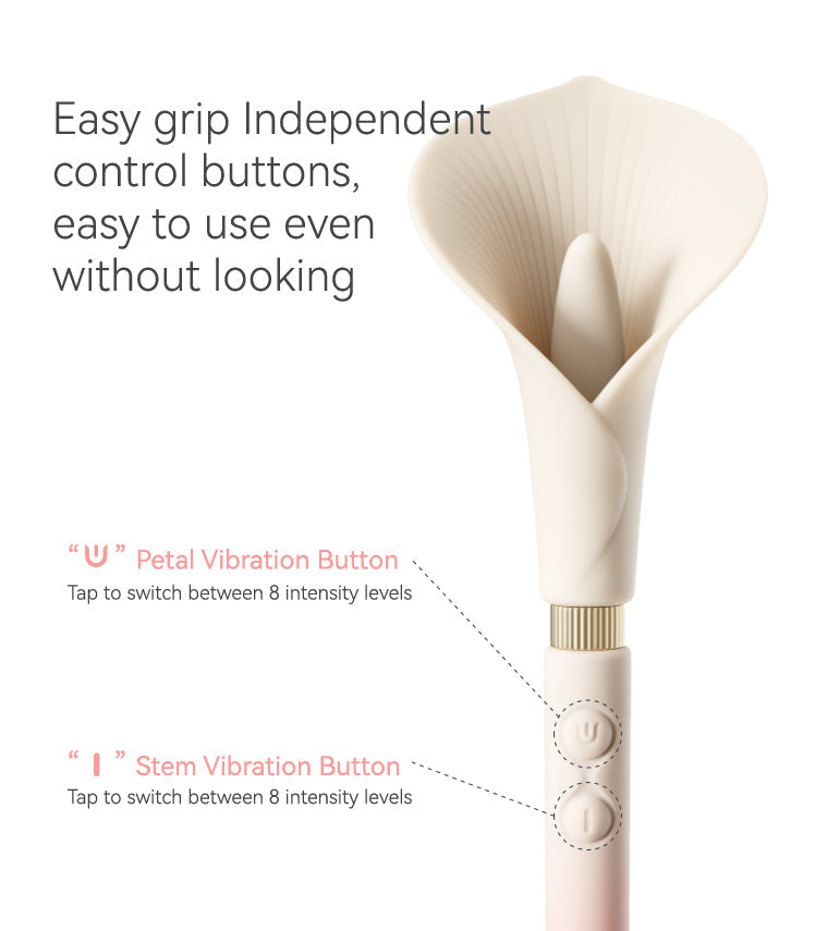 Calla dual head vibrator, luxury clitoral toy, customizable stimulation