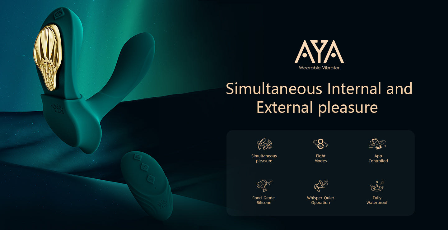 Aya wearable vibrator, magnetic hands-free toy, discreet vibrator