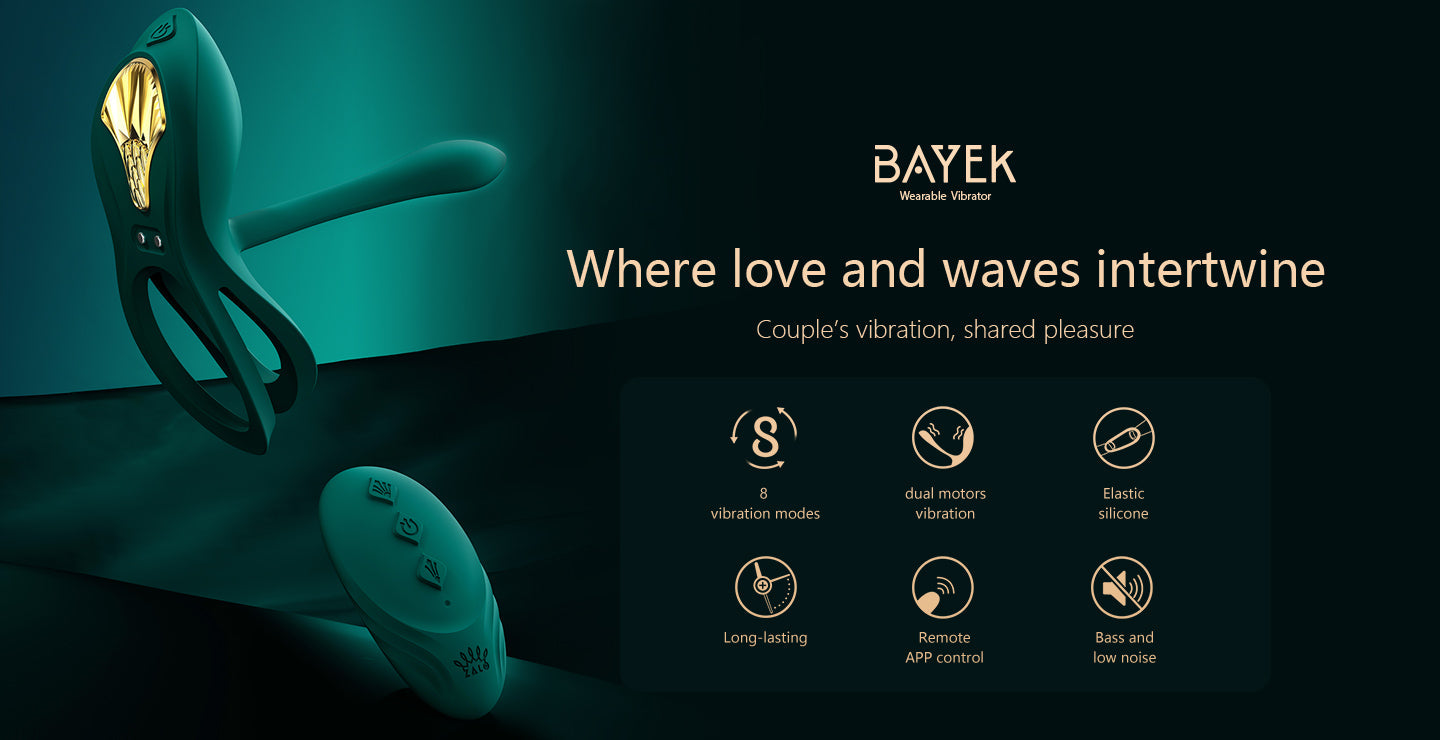 Bayek couples ring, wearable clitoral stimulator, dual ring toy