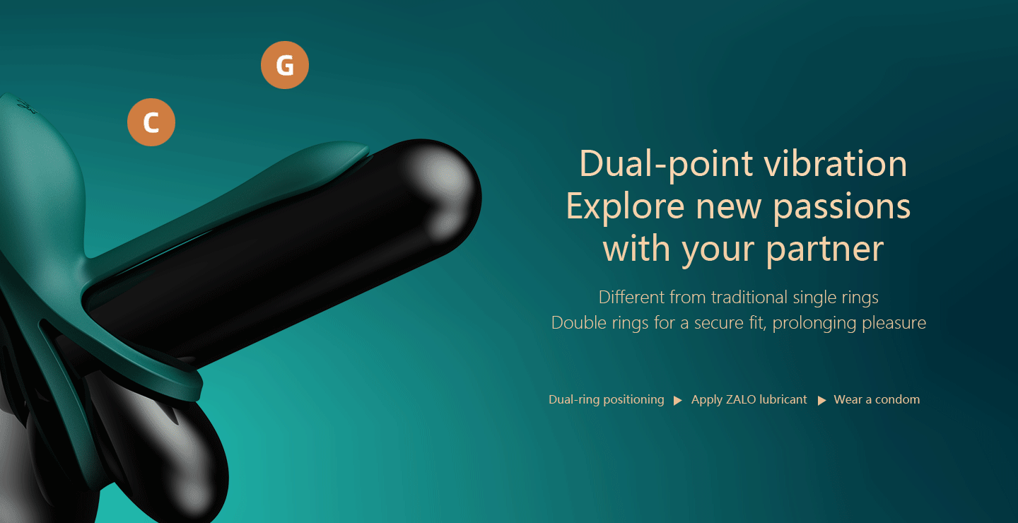 Bayek couples ring, wearable clitoral stimulator, dual ring toy