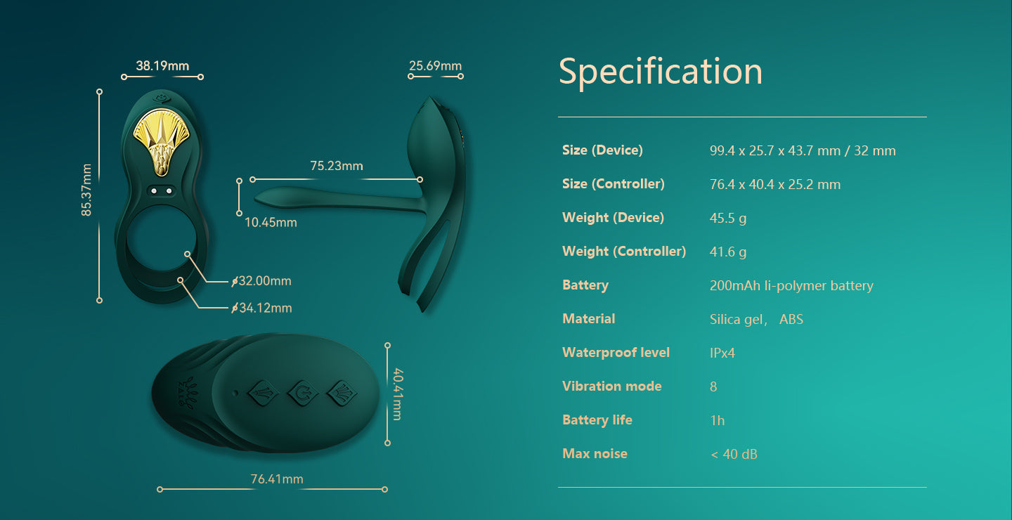 Bayek couples ring, wearable clitoral stimulator, dual ring toy