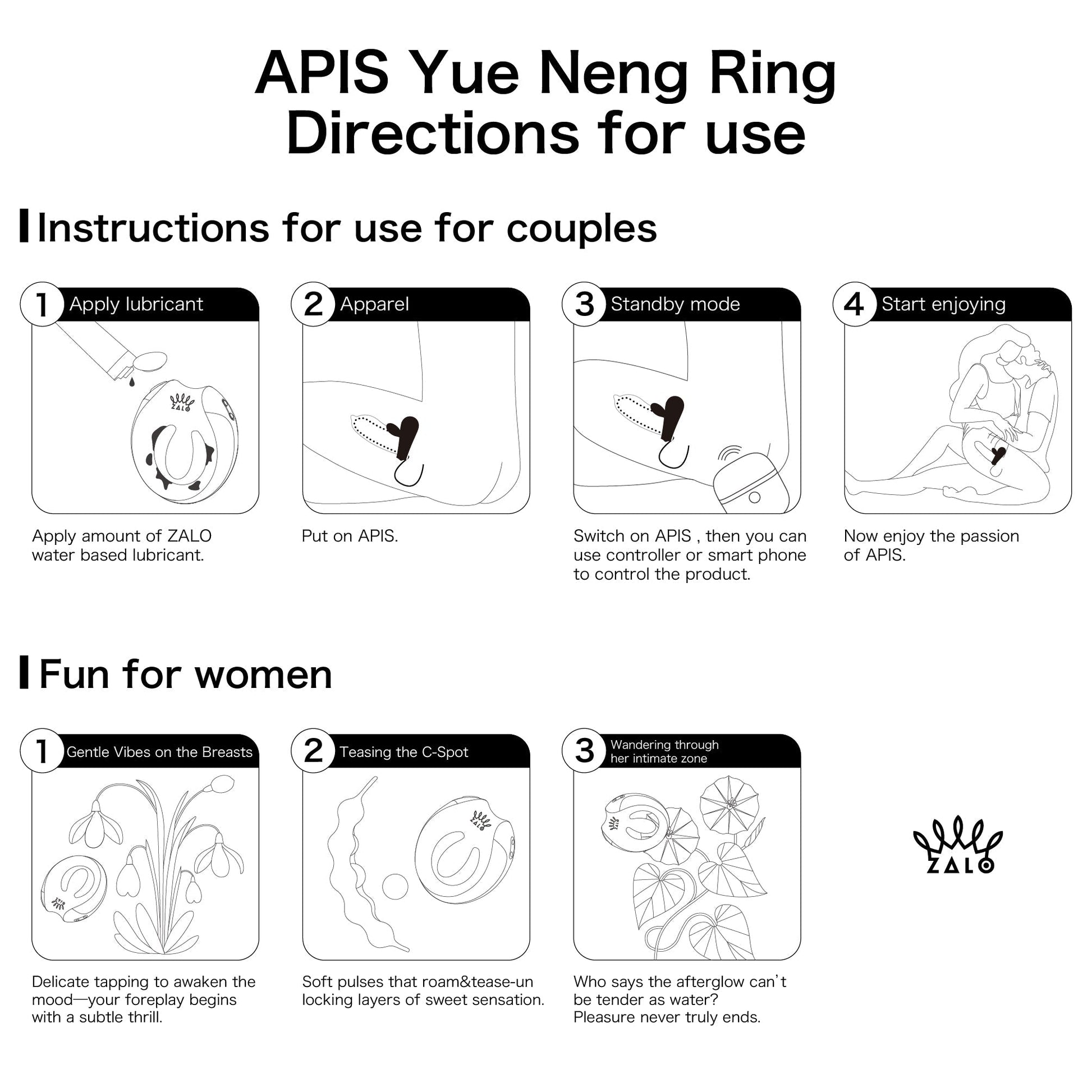 Apis wearable couples vibrator, partner intimacy toy